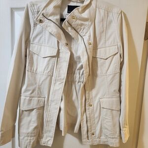 Banana Republic Cream Utility Jacket With Gold Accents